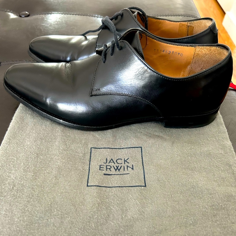 Jack Erwin Full Grain Leather Oxford in Black